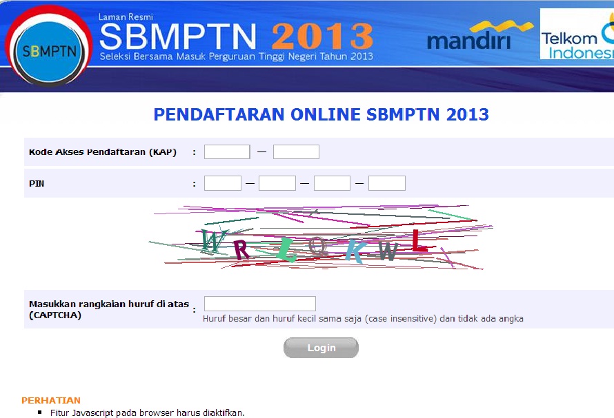 Pendaftaran Online Sbmptn Pendaftaran Online Sbmptn