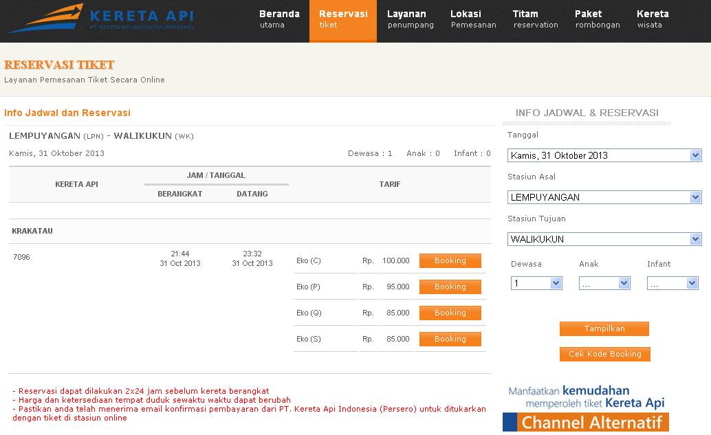 Reservasi Tiket Tiket Kereta Api Online