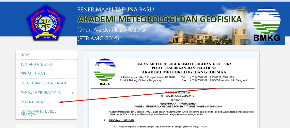 pendaftaran STMKG
