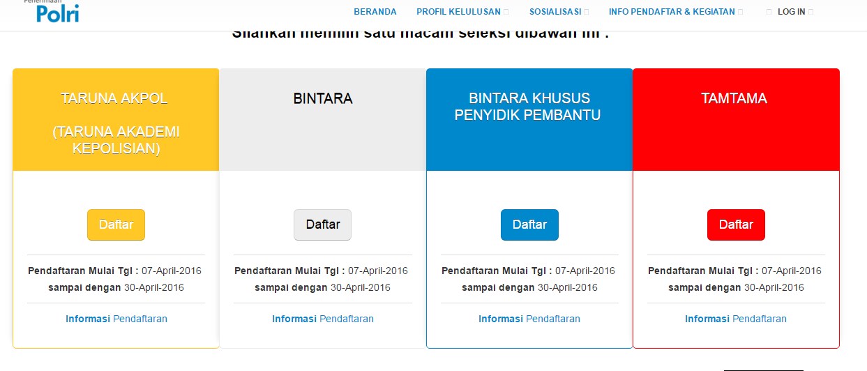 pendaftaran polri