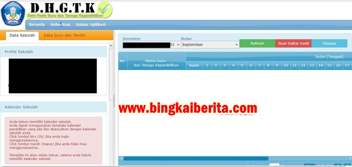 sim data kehadiran guru