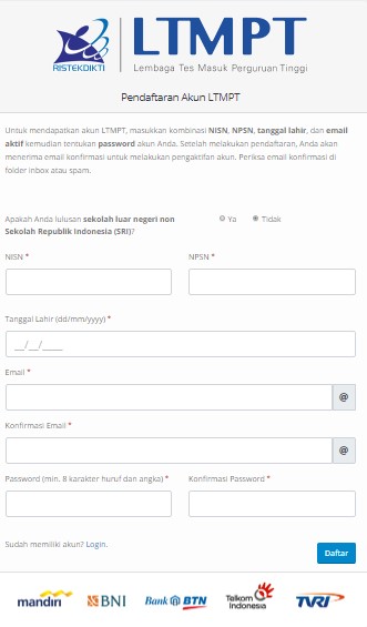 Pendaftaran UTBK
