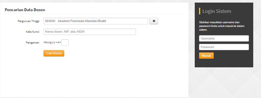 Cek data Dosen