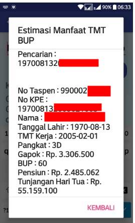cek taspen