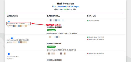 Cari Nomer UKG SIMPKB