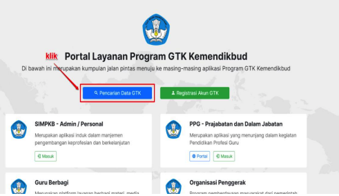 Pencarian Data GTK SIMPKB