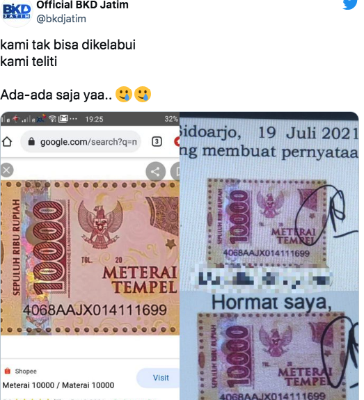 Materai pelamar CPNS