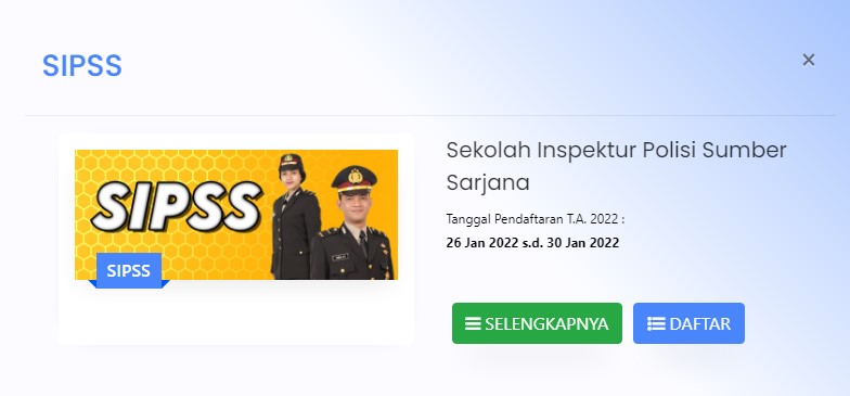 Pendaftaran SIPSS Polri