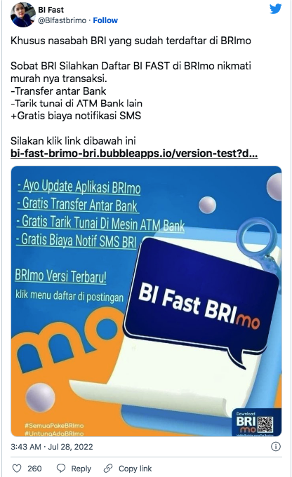 Penipuan link Aplikasi BRI