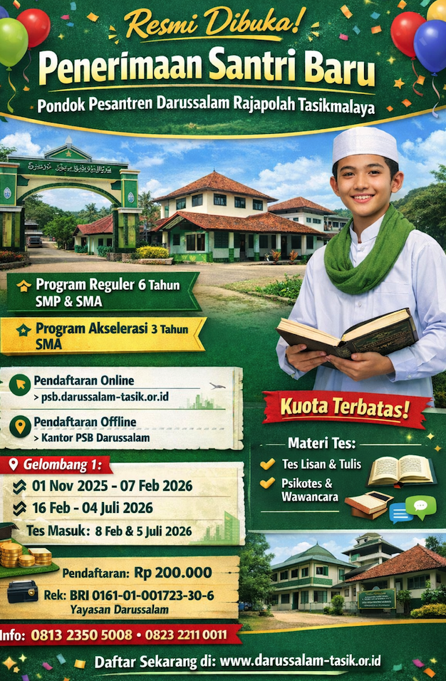 Biaya Masuk Pesantren Darussalam Rajapolah Tasikmalaya